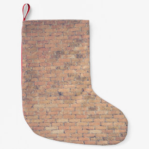 Brown brick wall photography small christmas stocking