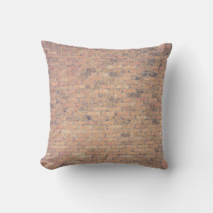 Brown brick wall photography throw pillow