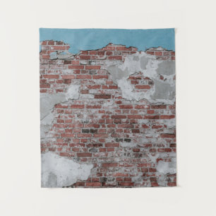Brown brick wall tapestry