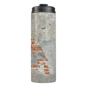Brown brick wall thermal tumbler