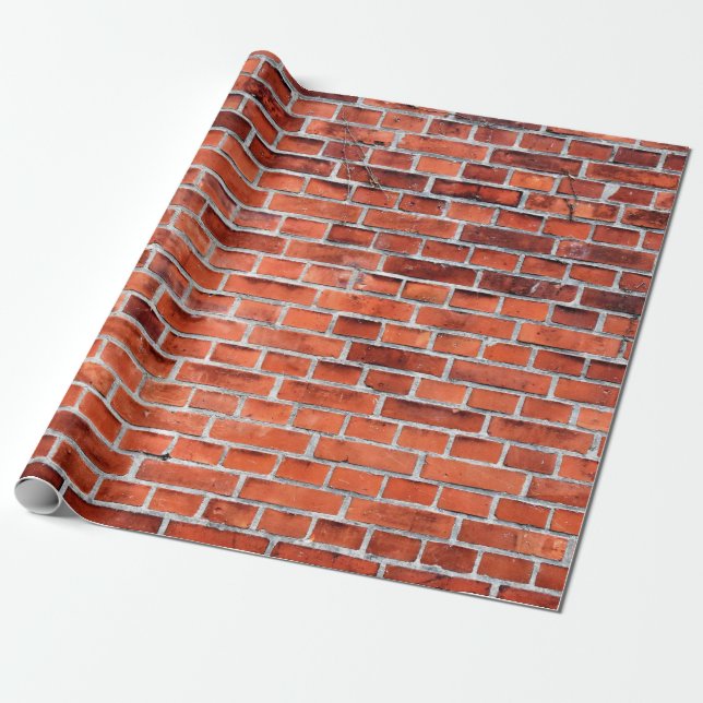 Brown brick wall wrapping paper (Unrolled)