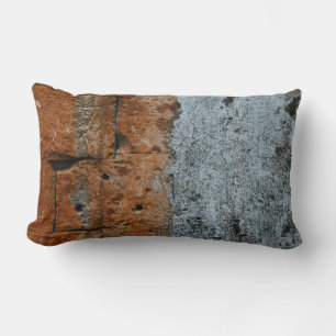 Brown bricked wall lumbar pillow