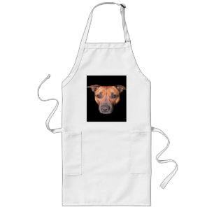 Brown Brindle Staffordshire Bull Terrier Face, Long Apron
