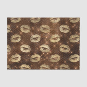Brown Bronze Bright Golden Lips Sensual Kisses Tissue Paper