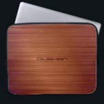 Brown Brushed Metal Pattern-Customizable Monogram Laptop Sleeve<br><div class="desc">Brown tones brushed metal pattern with custom monogram. Personalize this which your own name or text. Available on other products and can be requested for any of the products offered at Zazzle</div>