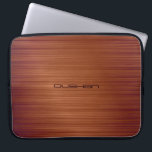 Brown Brushed Metal Pattern-Customizable Monogram Laptop Sleeve<br><div class="desc">Brown tones brushed metal pattern with custom monogram. Personalize this which your own name or text. Available on other products and can be requested for any of the products offered at Zazzle</div>