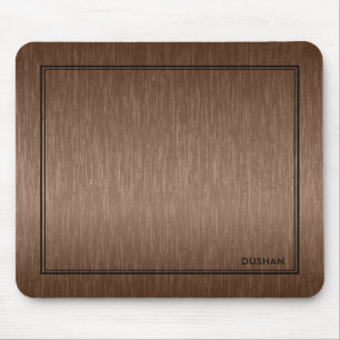 Brown Brushed Metallic Texture Print Mouse Pad