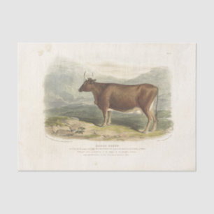 Brown Bull Cow Ephemera Decoupage Vintage Farm Tissue Paper