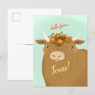 Brown Bull Customize State Postcard