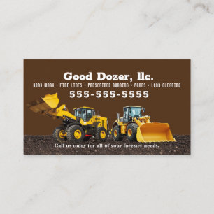 Brown Bull Dozer Business Card 