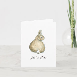 Brown Bunny Note Card - White