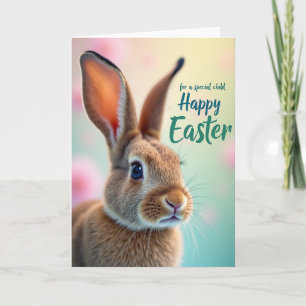 Brown Bunny Pastel Easter Card