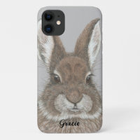 Brown Bunny Rabbit Cute Animal Art Custom