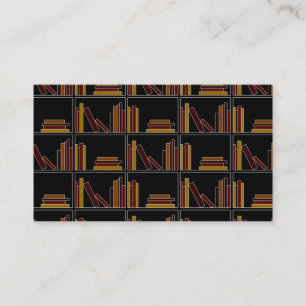 Brown, Burgundy and Mustard Colour Books on Shelf. Business Card