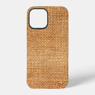 Brown burlap cloth background or sack cloth iPhone 12 case
