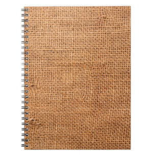 Brown burlap cloth background or sack cloth notebook