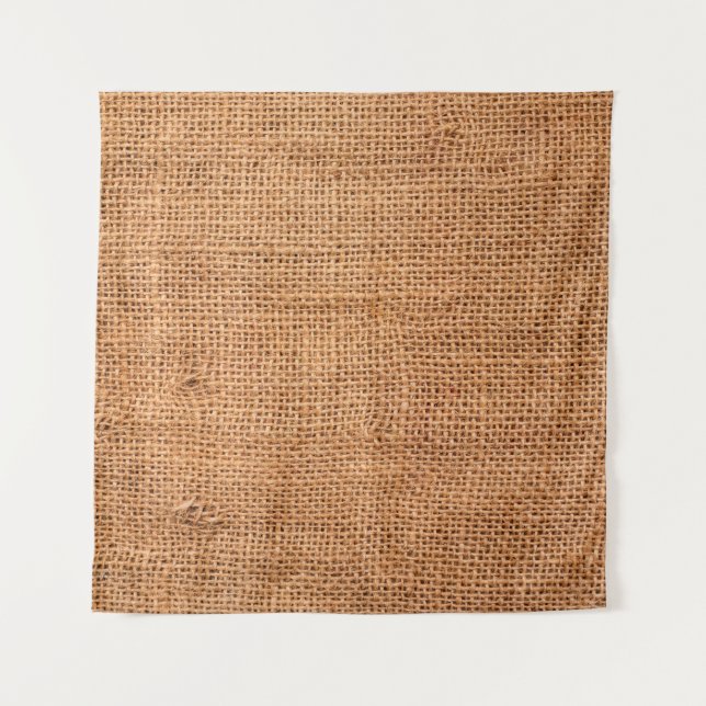Brown burlap cloth background or sack cloth tapestry (Front)