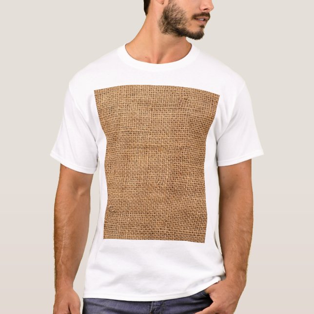 Brown Burlap Cloth Sack Texture T-Shirt (Front)