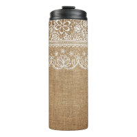 BROWN BURLAP LOOK WITH WHITE LACE LOOK