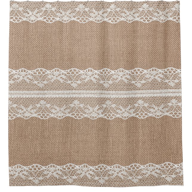 Brown Burlap Off-White Lace Texture (Front)