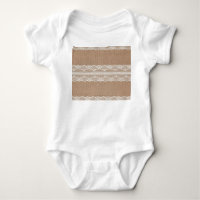 Brown Burlap Off-White Lace Texture