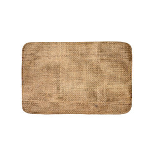 Brown Burlap Sack: Textured Cloth Background Bath Mat