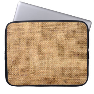 Brown Burlap Sack: Textured Cloth Background Laptop Sleeve