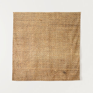 Brown Burlap Sack: Textured Cloth Background Tapestry