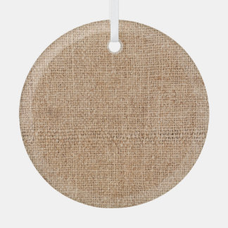 Brown burlap texture, rustic sackcloth. glass ornament