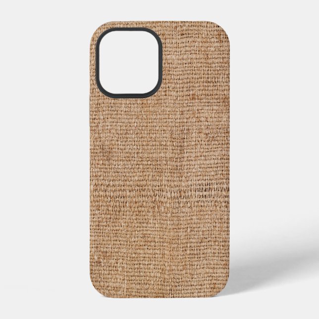 Brown burlap texture, rustic sackcloth. iPhone case (Back)
