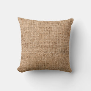 Brown burlap texture, rustic sackcloth. throw pillow