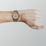 Brown Business Brand on Men's Watch<br><div class="desc">Your business logo on brown background on men's watch. Accessory that you can include in your promotional products, giveaway items or gifts to your customers or clients to advertise your business or to promote your brand. Customizable watch that you can put your business logo to build brand name awareness. Please...</div>
