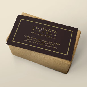 Brown Business Card with Rectangular Frame