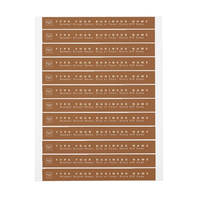 Brown Business Return Address Slim Wrap Around Label (Sheet)