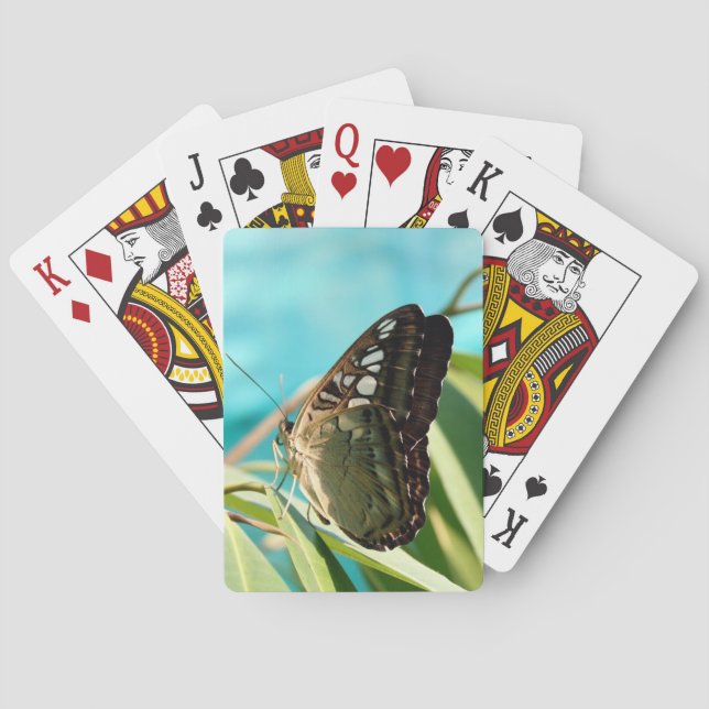 Brown Butterfly Closed Wings Playing Cards (Back)