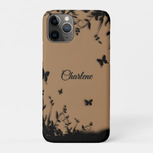 Brown Butterfly Garden Personalized   iPhone 11 Pro Case