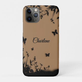 Brown Butterfly Garden Personalized iPhone 11 Pro Case