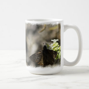 Brown Butterfly On White Coffee Mug