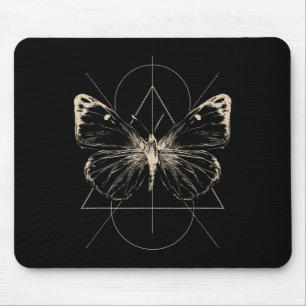 Brown Butterfly Tattoo Fairycore Dark Grunge Y2k A Mouse Pad