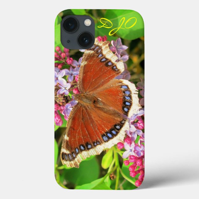 Brown Butterfly with Blue Spots on Lilacs Case-Mate iPhone Case (Back)