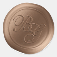 Brown Calligraphy Monogram Wax Seal Stickers