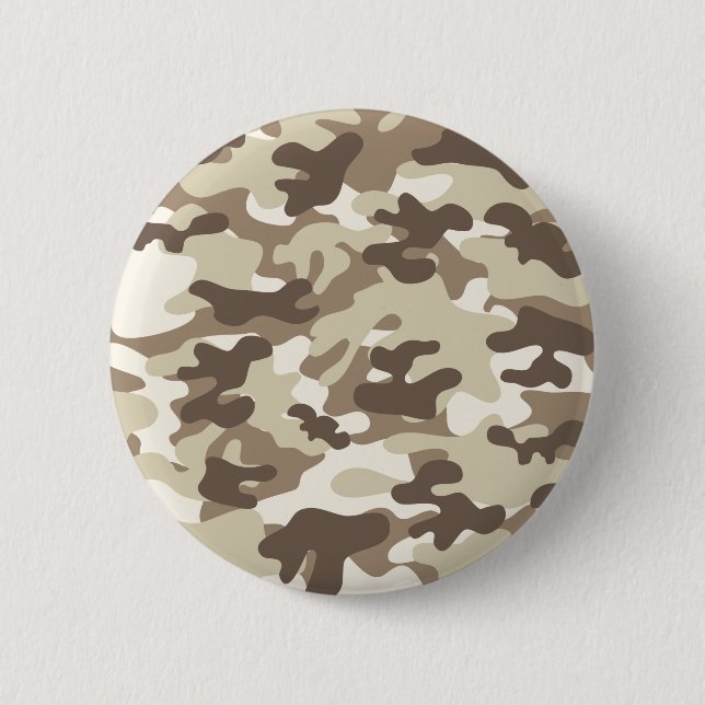 Brown Camo Design 2 Inch Round Button (Front)