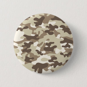 Brown Camo Design 2 Inch Round Button