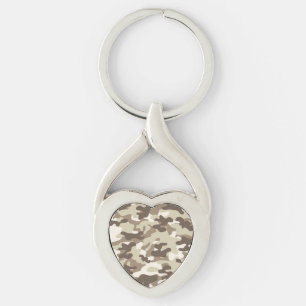 Brown Camo Design Keychain