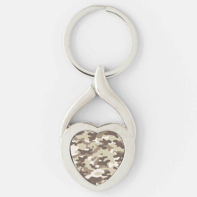 Brown Camo Design Keychain (Front)