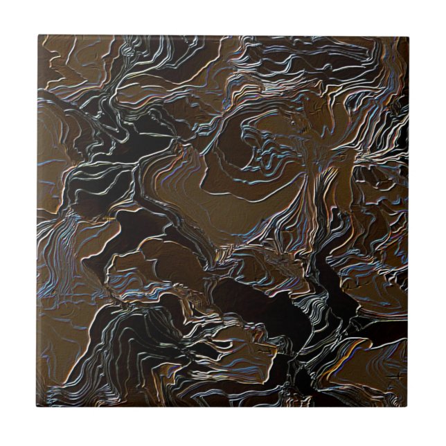 Brown Camo Effect Design Tile (Front)