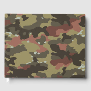 Brown Camo Texture Guest Book