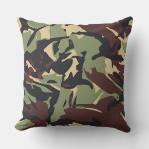 Brown Camo Throw Pillow