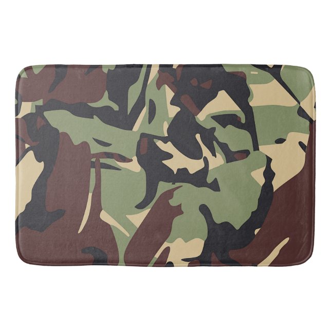 Brown Camou  Bath Mat (Front)