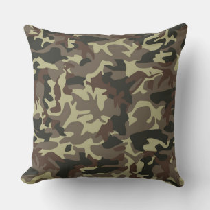 Brown Camouflage Decorative Pillow